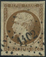 Obl. N°9 10c Bistre, Jolie Pièce - TB - 1852 Louis-Napoléon