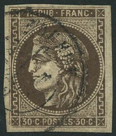 Obl. N°47 30c Brun, Obl Càd - TB - 1870 Bordeaux Printing