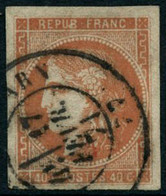 Obl. N°48 40c Orange, Obl CàD - TB - 1870 Bordeaux Printing