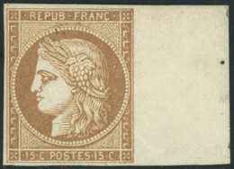 ** N°59c 15c Bistre ND, Signé Calves Et JF Brun, RARE - TB - 1871-1875 Ceres