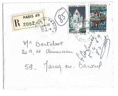 PARIS 48 Lettre Recommandée 70c Provins 2,30 F Château De Val Yv 1426 1540 Ob 4 4 1969 Etiquette Reco - Covers & Documents