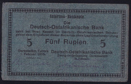 DOA Deutsch Ostafrika: 5 Rupien 1.11.1916 - Serie F - Sig. Berendt / Frühling (DOA-35d) - Deutsch-Ostafrika