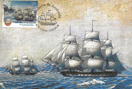 CARTE MAXIMUM- CARTOLINA MAXIMA- MAXIMUM CARD - PORTUGAL - BATEAUX - DECOUVERTE DE L'ANTARCTIQUE - FABIAN BELLINGSHAUSEN - Schiffe