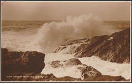 Rough Sea, Newquay, Cornwall, 1929 - Judges RP Postcard - Newquay