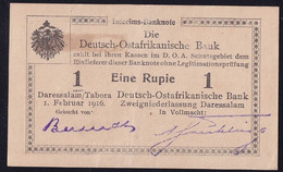 DOA Deutsch Ostafrika: 1 Rupie 1.2.1916 - Serie U3 (DOA-31a) - Deutsch-Ostafrikanische Bank