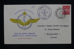 FRANCE - Enveloppe Du 1er Jour D'ouverture De L'Agence Postale De Nîmes Garons Marine En 1964 - L 130469 - Military Airmail