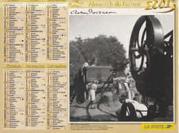 Almanach Du Facteur, Calendrier De La Poste, 2001 Côte D'Or, Scènes De La Vie Paysanne D'autrefois: Battage, - Grand Format : 2001-...
