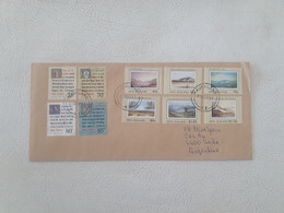 New Zealand - Enveloppe Moderne En Circulation Avec Beaucoup De Timbres - Art, Peintures - Lettres & Documents