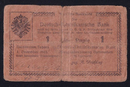 DOA Deutsch Ostafrika: 1 Rupie 1.12.1915 - Serie J - Sig. Ernst / Frühling (DOA-25b) - Deutsch-Ostafrikanische Bank