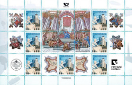 Czech Republic - 2022 - Ceiling Frescoes By Lukas Vavra At Cistercian Abbey Of Vissi Brod - Personalized Stamp Sheet - Nuevos