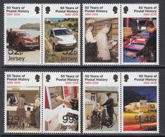 2019 Jersey Post Office Postal History Trucks Bicycles Planes Complete Set Of 4 Pairs  MNH @ BELOW Face Value - Jersey