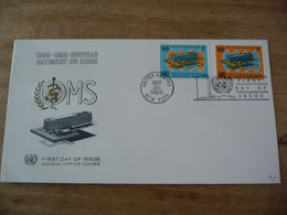 (7) UNITED NATIONS -ONU - NAZIONI UNITE - NATIONS UNIES * FDC 1966 , OMS WHO Headquarters In Geneva - Building - Lettres & Documents