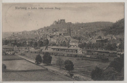 AK Marburg A.Lahn, Teilansicht, Im Vordergrund Güterbahnhof Mit Waggons, Gel. 3.11.1910 - Marburg
