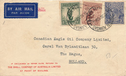 COVER 1936  BY AIR MAIL  TO HOLLAND        2 SCANS - Covers & Documents