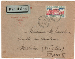 1934 - ENVELOPPE PAR AVION De TUNIS (TUNISIE) Pour MORLAIX (FINISTERE) - POSTE AERIENNE - Brieven En Documenten