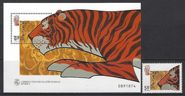 PORTUGAL - Macau - 1998, Chinese New Year - Year Of The Tiger (Souvenir Sheet+Stamp) - Hojas Bloque