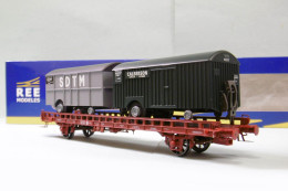 REE - WAGON UFR Biporteur Calberson + SDTM SNCF Ep. IV Réf. WB-622 Neuf NBO HO 1/87 - Vagoni Merci