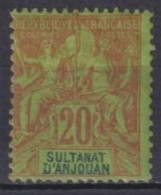 ANJOUAN - 1892 - YVERT N°7 * MLH - COTE = 18 EUR - - Neufs