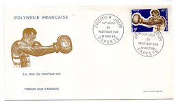 Polynésie Française --1969--FDC-1er Jour -3° Jeux Du Pacifique--Boxe ..n° 66 ...cachet PAPEETE....à Saisir - Brieven En Documenten