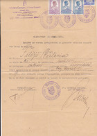 W4177-REPUBLIC COAT OF ARMS REVENUE STAMPS ON EMPLOYEE CERTIFICATE, 1951, ROMANIA - Revenue Stamps