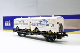 REE - WAGON UFR Biporteur Charentes Poitou SNCF Ep. III Réf. WB-637 Neuf NBO HO 1/87 - Güterwaggons