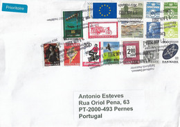 Denmark , Danish Air Lines , UE Flag , Locomotive , Bicycle , Europa , Dance - Lettere