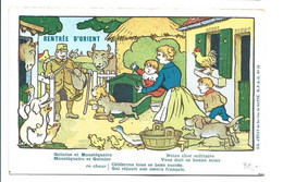 Carte De Franchise Militaire Anti-paludéenne 'Rentrée D'Orient' Illustrée Par Benjamin RABIER - 1. Weltkrieg 1914-1918