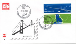 Denmark Cover Hafnia 01 With Special Postmark And Cachet Kastrup 7-10-2000 - Brieven En Documenten