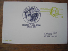 Bureau Temporaire  1987 Souderton PA (railway) Chemin De Fer - Cartes Souvenir