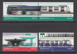 2017 Malaysia Transit Buses Subway Trains  Complete Set Of 4 MNH - Malaysia (1964-...)
