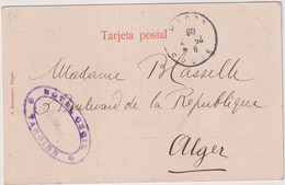 MARCOPHILIE-MAROC-  CP-TANGER-TP ALLEMAND 5CENTIMOS-CAD TANGER-MAROC-cachet HOTEL-TANGIER-25/7/1908-SCAN RECT-VERSO - Andere