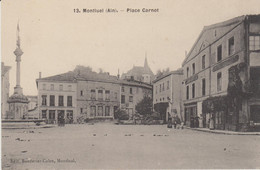 MONTLUEL (01) - Place Carnot, Ses Commerces Et Son Monument - Bon état - Montluel