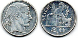 Belgique - Belgien - Belgium 20 Francs 1953 TTB - 20 Francs