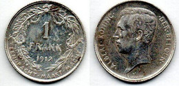 Belgique - Belgien - Belgium  1 Franc 1912 TB+ - 1 Franco