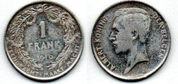 Belgique - Belgien - Belgium  1 Franc 1910 TB - 1 Franco