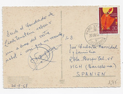 3705 Postal Vaduz 1968,  Liechtenstein - Storia Postale