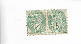 Type BLANC 5c N° 110 Type 1B Impression Recto Verso Paire/charnière Gomme Altérée Chiffre 10 ?    ....G - Ongebruikt