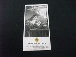 SANTINO  HOLY PICTURE SACRO CUORE DI GESU'NTA RITA DA CASCIA CON RELIQUIA - Religión & Esoterismo