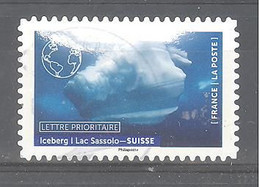 France Autoadhésif Oblitéré N°2087,(Notre Planète Bleue - Iceberg Lac Sassolo - Suisse ) (cachet Rond) - Usados
