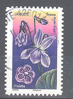 France Autoadhésif Oblitéré (Fleurs Et Douceurs - Violette) (cachet Rond) - Usados