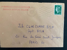 LETTRE TP M. DE CHEFFER 0,30 OBL.MEC. VARIETE 19-8 1974 84 APT AIR VAUCLUSE 1er GROUPEMENT DE MISSILES STRATEGIQUES - Correo Aéreo Militar