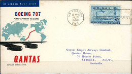 Etats-Unis Vereinigte Staaten United States USA 1959 Lettre Cover Umschlag 1er Vol San Francisco Sidney Boeing  707 - 2a. 1941-1960 Oblitérés