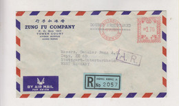 HONG KONG 1961 Registered Airmail Cover To Germany Meter Stamp - Covers & Documents