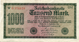 GERMANIA -1000 MARK 1922 -   World Paper Money P-76g.2.OM   Xf - 1000 Mark