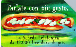 Scheda Telefonica TELECOM ITALIA "PARLATE CON PIU' GUSTO" - Catalogo Golden Lira Nr. 694, Usata - PIZZA - Alimentation