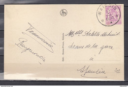 Postkaart Van Maissin (sterstempel) Naar Spontin - Postmarks With Stars