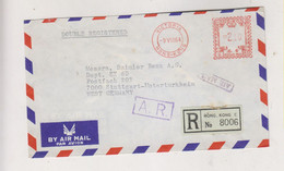 HONG KONG 1964 Registered Airmail Cover To Germany Meter Stamp - Brieven En Documenten