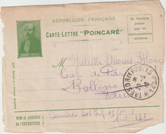 5477 Carte Lettre POINCARE Franchise Militaire SP 143 Dombre Pour Bollène Darves Blanc 1916 201eme Infanterie - Brieven En Documenten