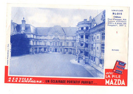 Buvard La Pile Mazda Loir-Et-Cher Blois Château - Format : 20.5x13.5 Cm - Batterie