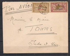 MAROC - 1929 - N°Yv. 50 Et 51 Sur Lettre Par Avion De Casablanca Pour La France - Cartas & Documentos